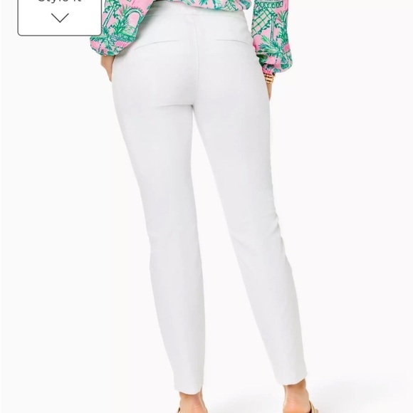 Lilly Pulitzer Kelly Textured Ankle Length Skinny Pant White Sz 4 - Picture 3 of 13